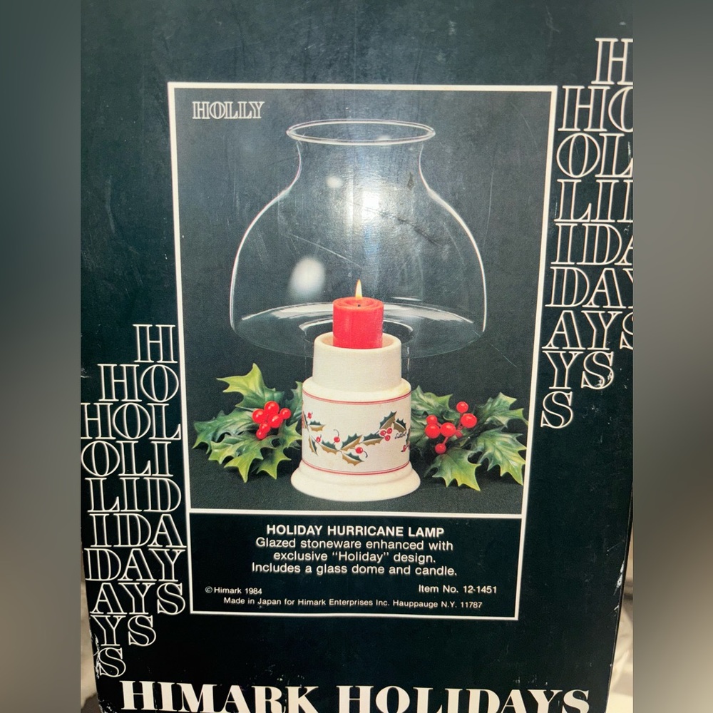 Vintage Glazed Stoneware Holiday Hurricane Lamp
